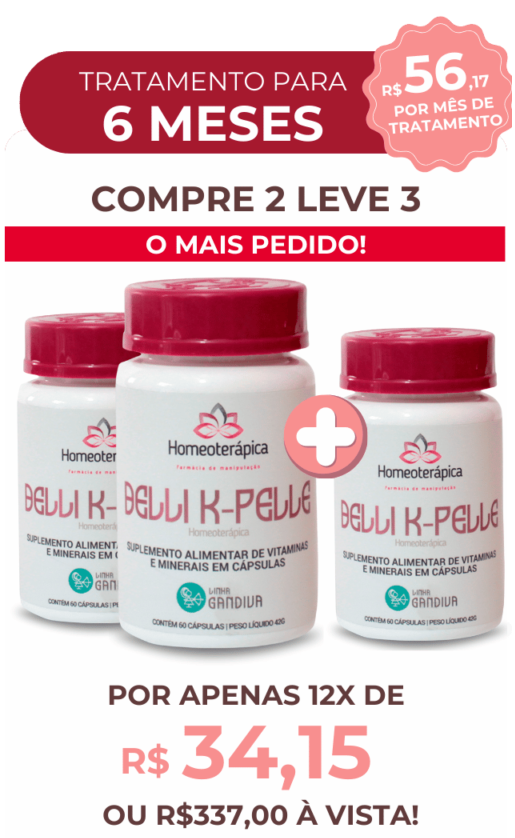 Kit de 3 frascos Belli K Pelle com desconto